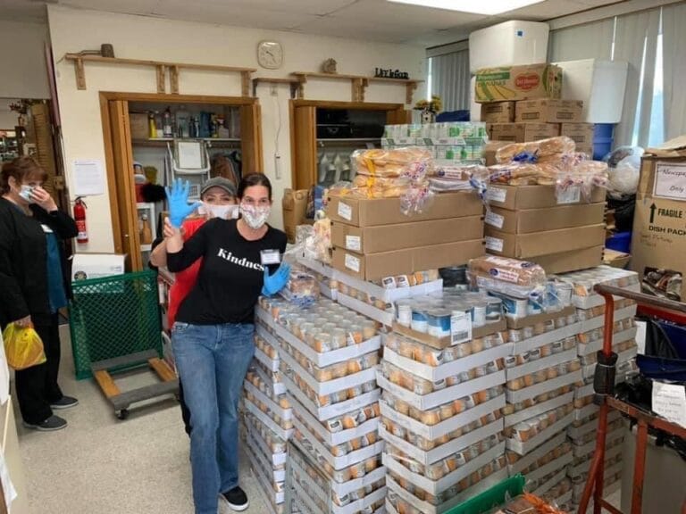 Stacks of food at Nancy's Hope