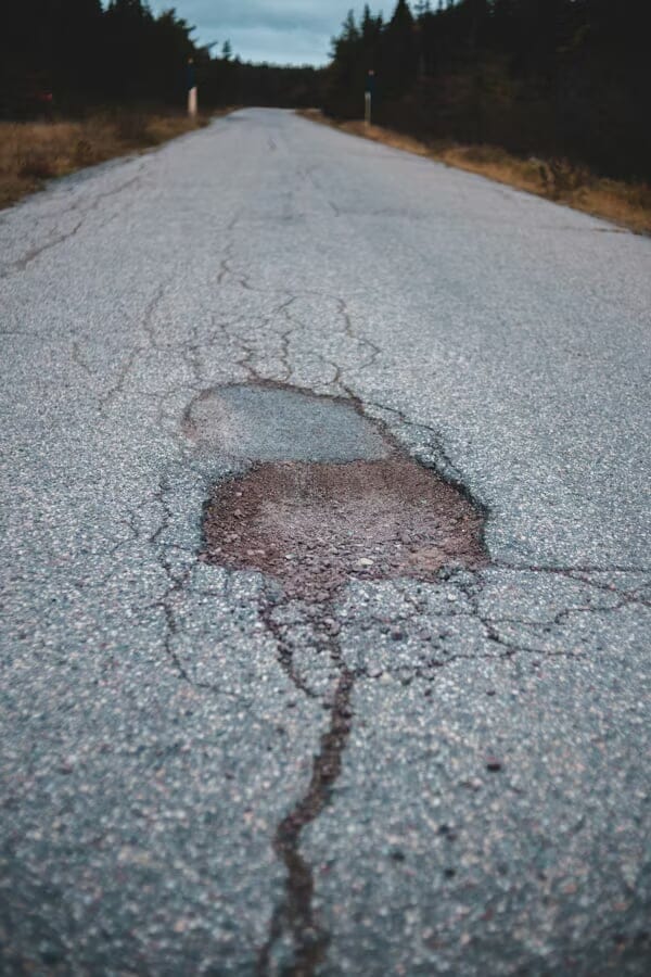 Pothole in street