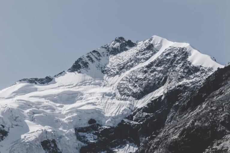 Snow covered mountain peak